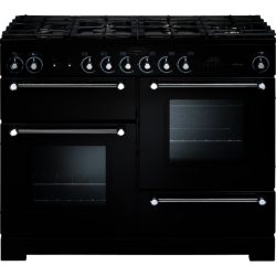 Rangemaster Kitchener 110cm Dual Fuel 76280 Range Cooker in Black with Chrome trim and FSD Hob